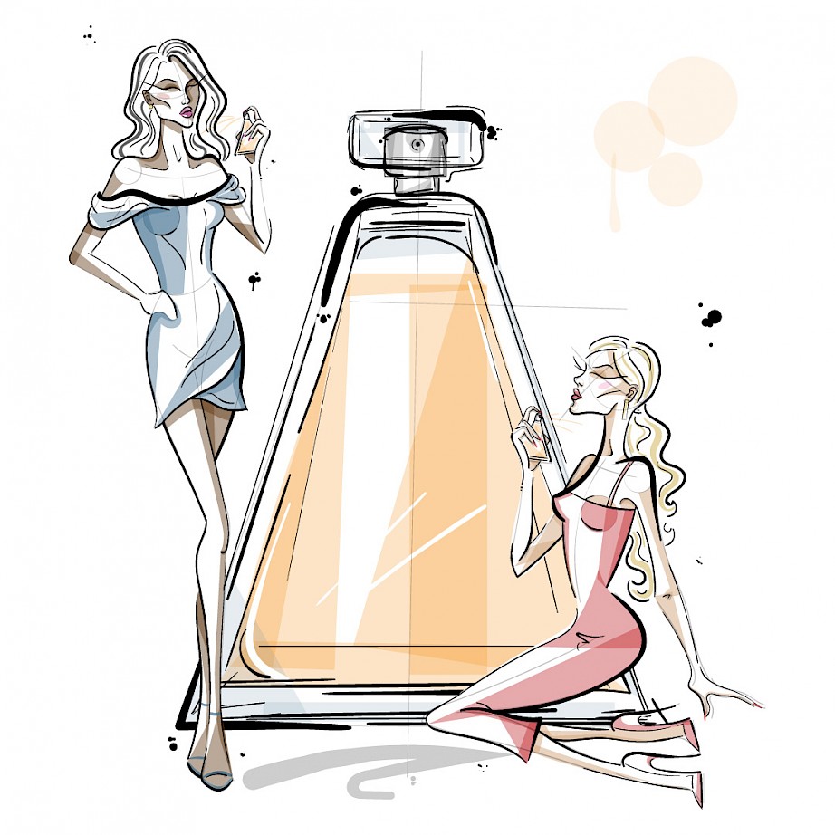One, of a series of Illustrations created for a luxury fragrance Campaign.