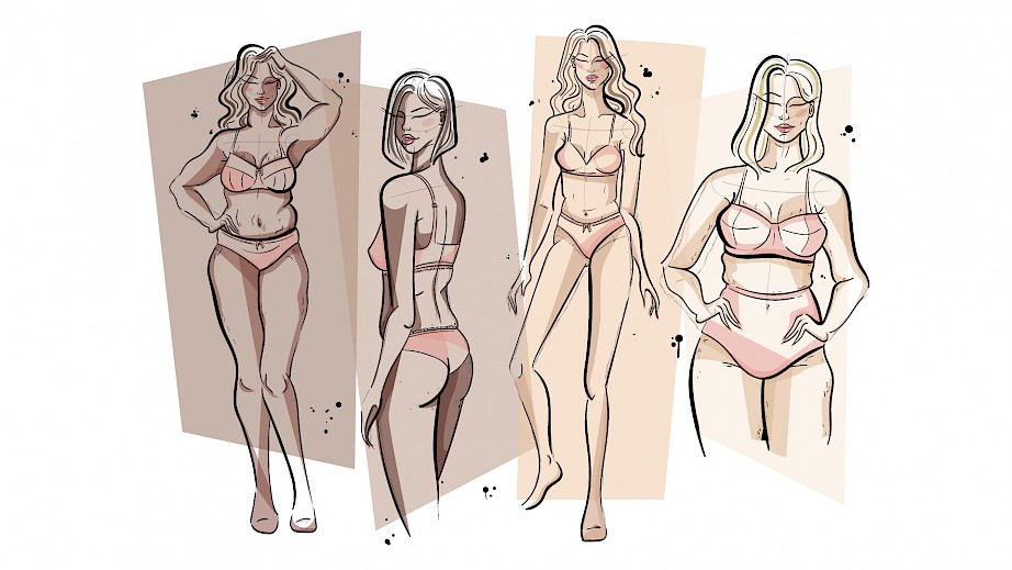 An Illustration created for an article praising Parfait Lingerie for it's inclusivity and diversity in Glamour Magazine.