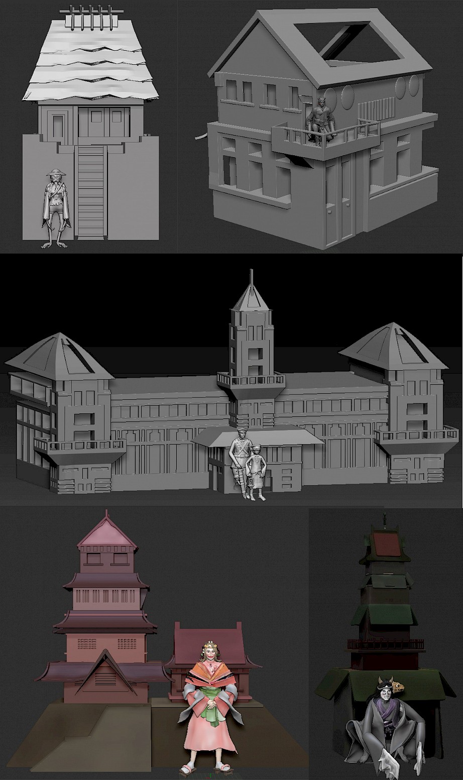 3D models of the character and set design
