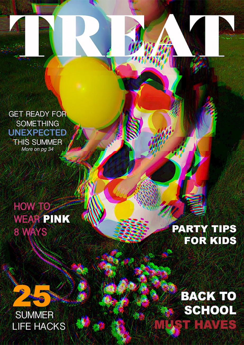 Magazine Cover designed using Photoshop to promote new childrenswear brand Unexpected by Sophie Russel