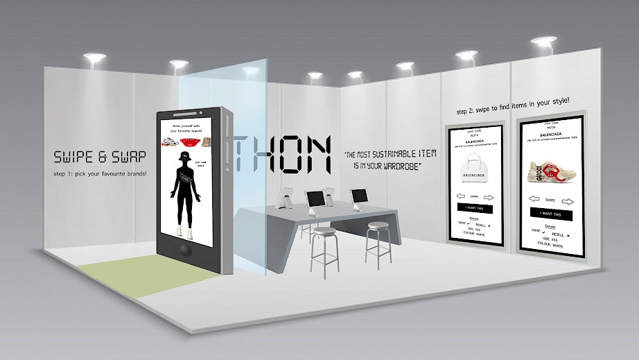 THON’s professional launch exhibition space, showing how the brand works in an interactive concept for potential clients; equipped with the latest technology for customers to experience the service of the brand.