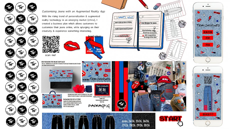 Personalization blended with augmented reality to produce customized jeans for the young Chinese market. The concept was designed to enhance the consumers journey and entice them to buy into the brand.