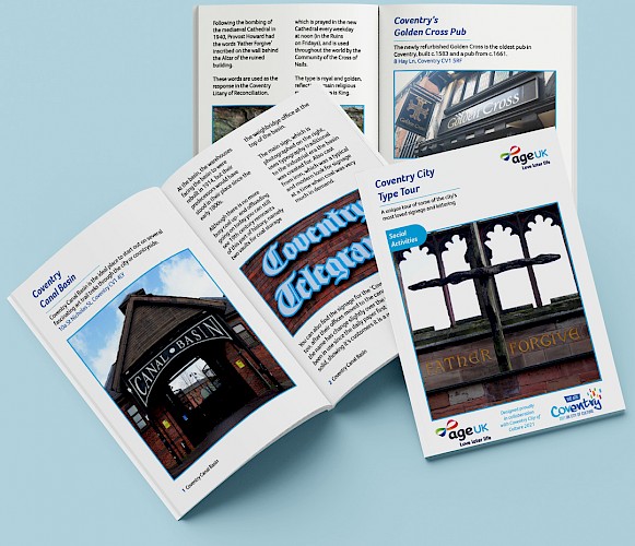 Concept for an Age UK / Coventry City of Culture Type Tour Booklet