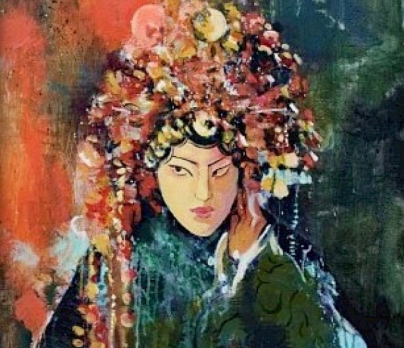 Part of a series of paintings based on characters form the traditional Beijing Opera